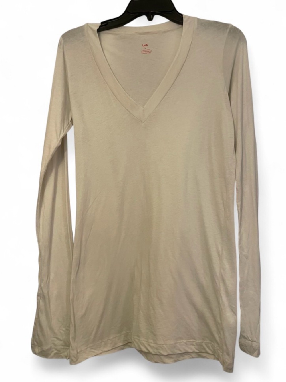 NWT LnA Long Sleeve Vneck Off White Top Womens Size Large